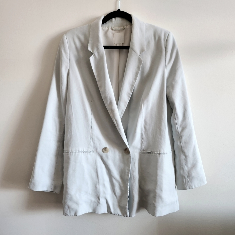H&M | US 8 Boxy Blazer Jacket | pale mint green